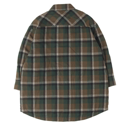 22AW チェックネル 裏地キルティング オーバーサイズ シャツジャケット(OVERSHIRT IN CHECKED)