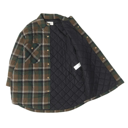 22AW チェックネル 裏地キルティング オーバーサイズ シャツジャケット(OVERSHIRT IN CHECKED)
