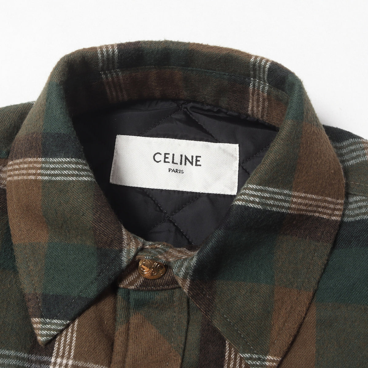 22AW チェックネル 裏地キルティング オーバーサイズ シャツジャケット(OVERSHIRT IN CHECKED)
