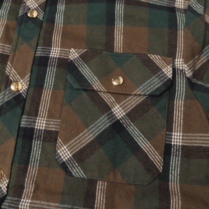 22AW チェックネル 裏地キルティング オーバーサイズ シャツジャケット(OVERSHIRT IN CHECKED)