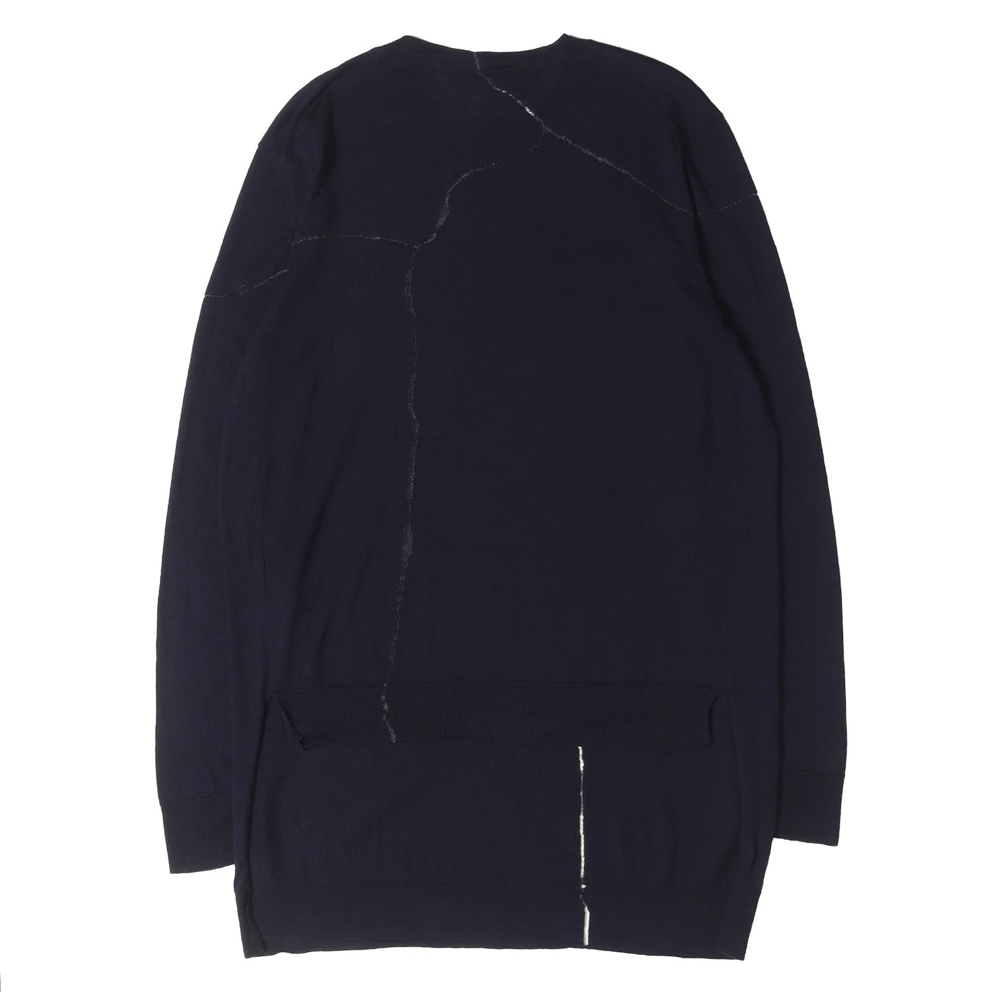 [近年モデル] ×Daniel Arsham クラック加工 パイルロゴ ウール/シルク ロング ニット 023M654AT090