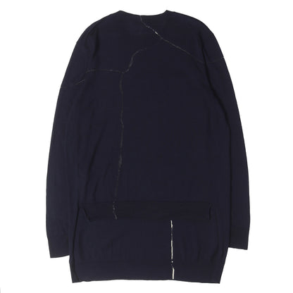 [近年モデル] ×Daniel Arsham クラック加工 パイルロゴ ウール/シルク ロング ニット 023M654AT090