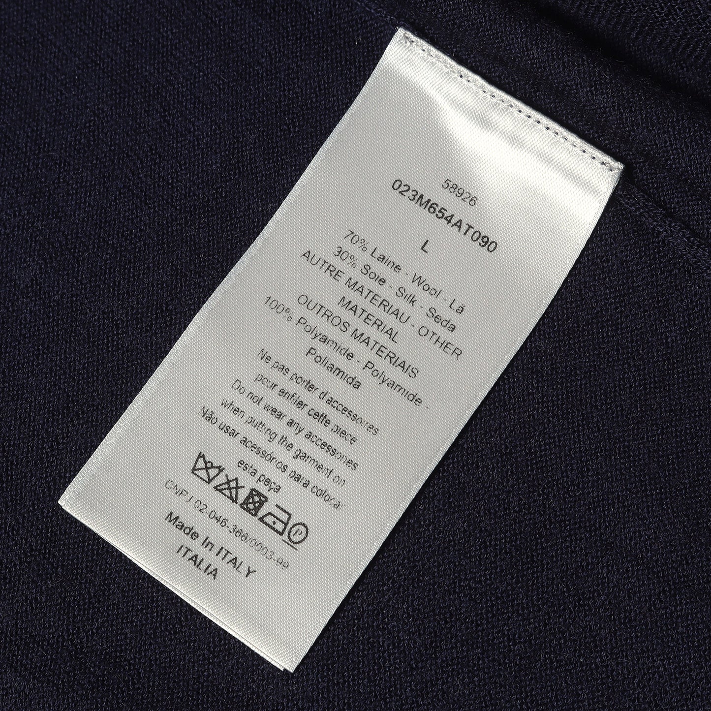 [近年モデル] ×Daniel Arsham クラック加工 パイルロゴ ウール/シルク ロング ニット 023M654AT090