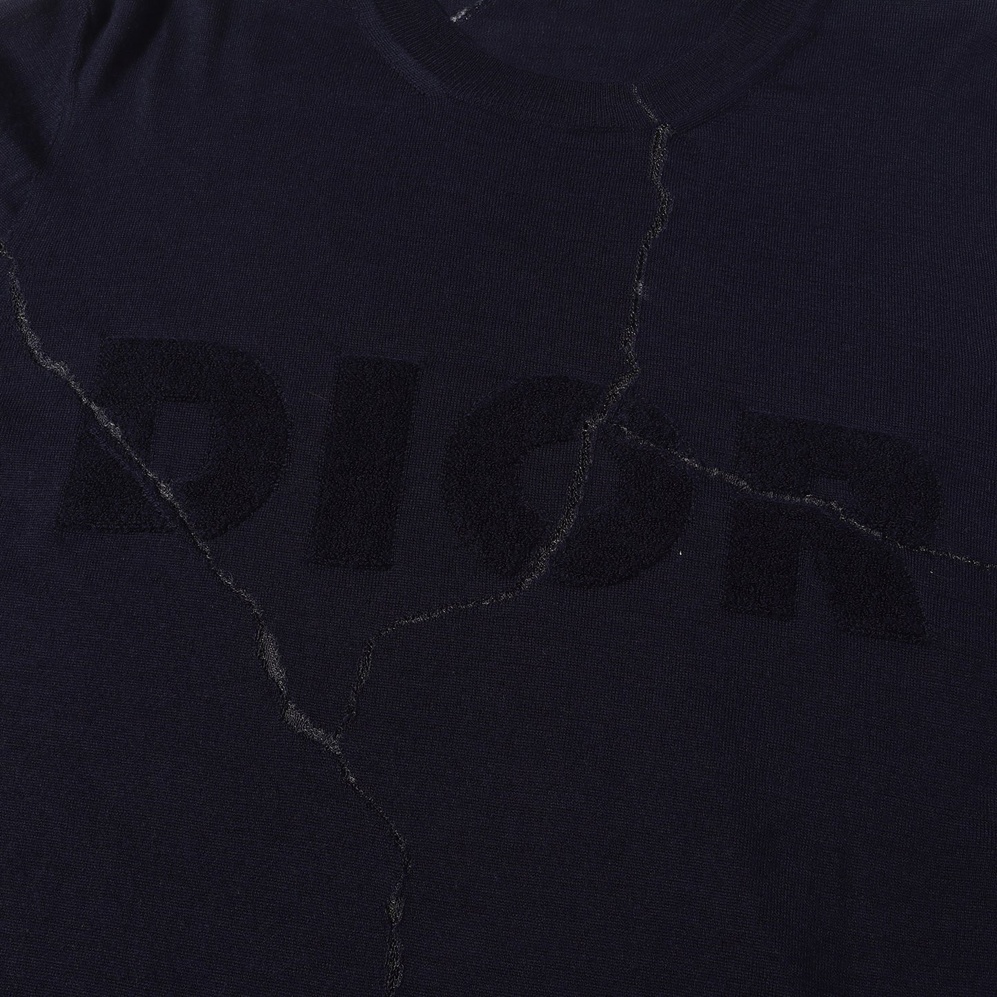 [近年モデル] ×Daniel Arsham クラック加工 パイルロゴ ウール/シルク ロング ニット 023M654AT090