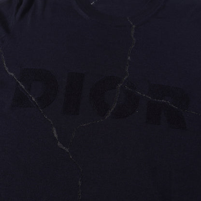 [近年モデル] ×Daniel Arsham クラック加工 パイルロゴ ウール/シルク ロング ニット 023M654AT090