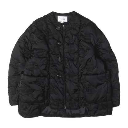 [人気モデル] 24AW チェック キルティング ノーカラー 中綿 コート (CHECK-QUILT COAT)