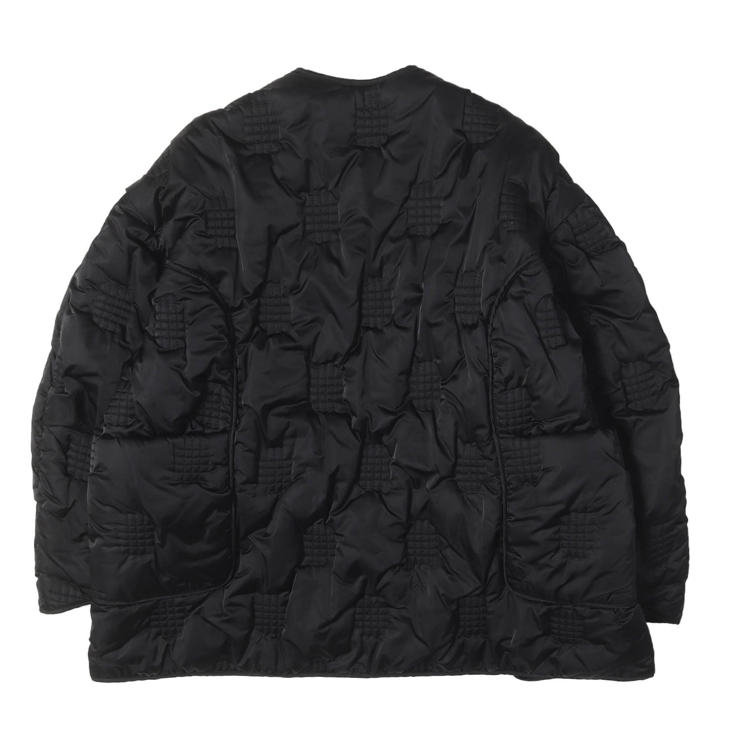 [人気モデル] 24AW チェック キルティング ノーカラー 中綿 コート (CHECK-QUILT COAT)