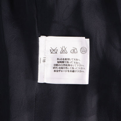 [ラガーフェルド期] シルク混ツイード ノーカラー コート P49853V32761