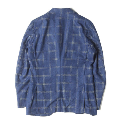 ピークドラペル チェック 1つボタン テーラードジャケット