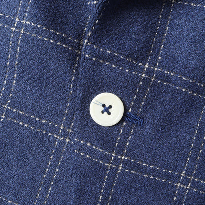 ピークドラペル チェック 1つボタン テーラードジャケット