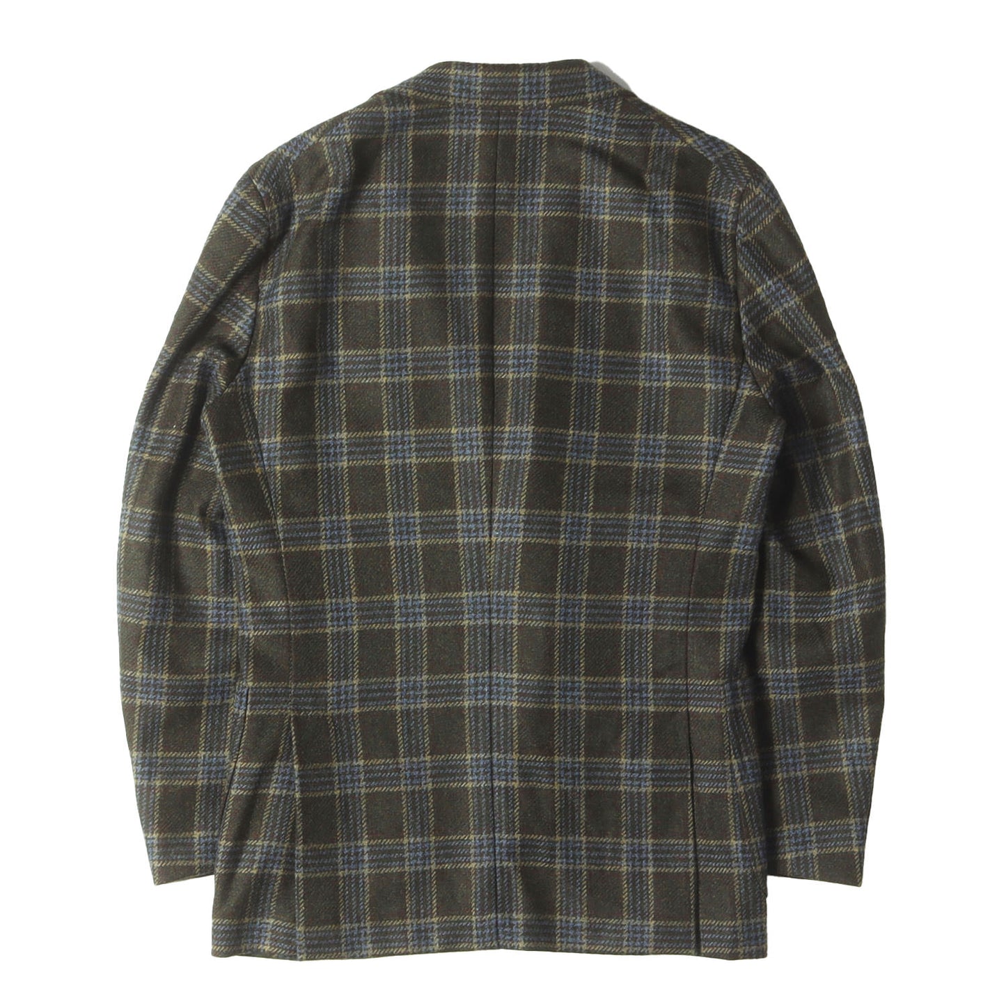 ウール/カシミヤ チェック 2つボタン テーラードジャケット