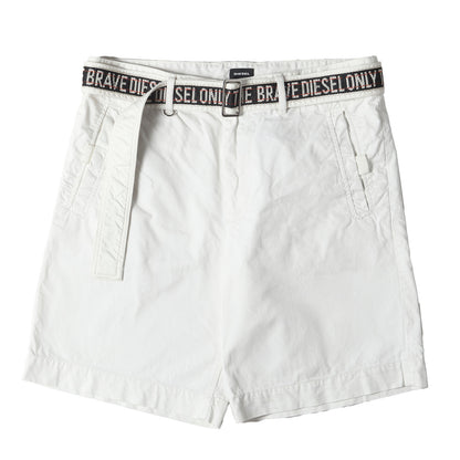 ベルト付き コットンツイル ショーツ