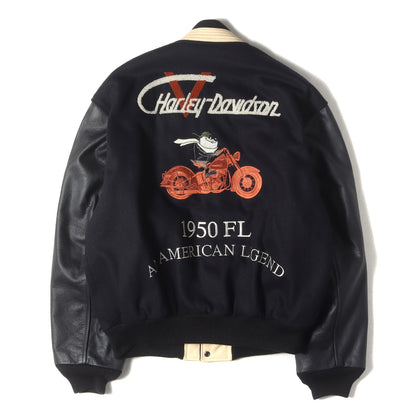 [FLモデル 50周年記念] 90s タズマニアンデビル 袖レザー メルトン スタジャン