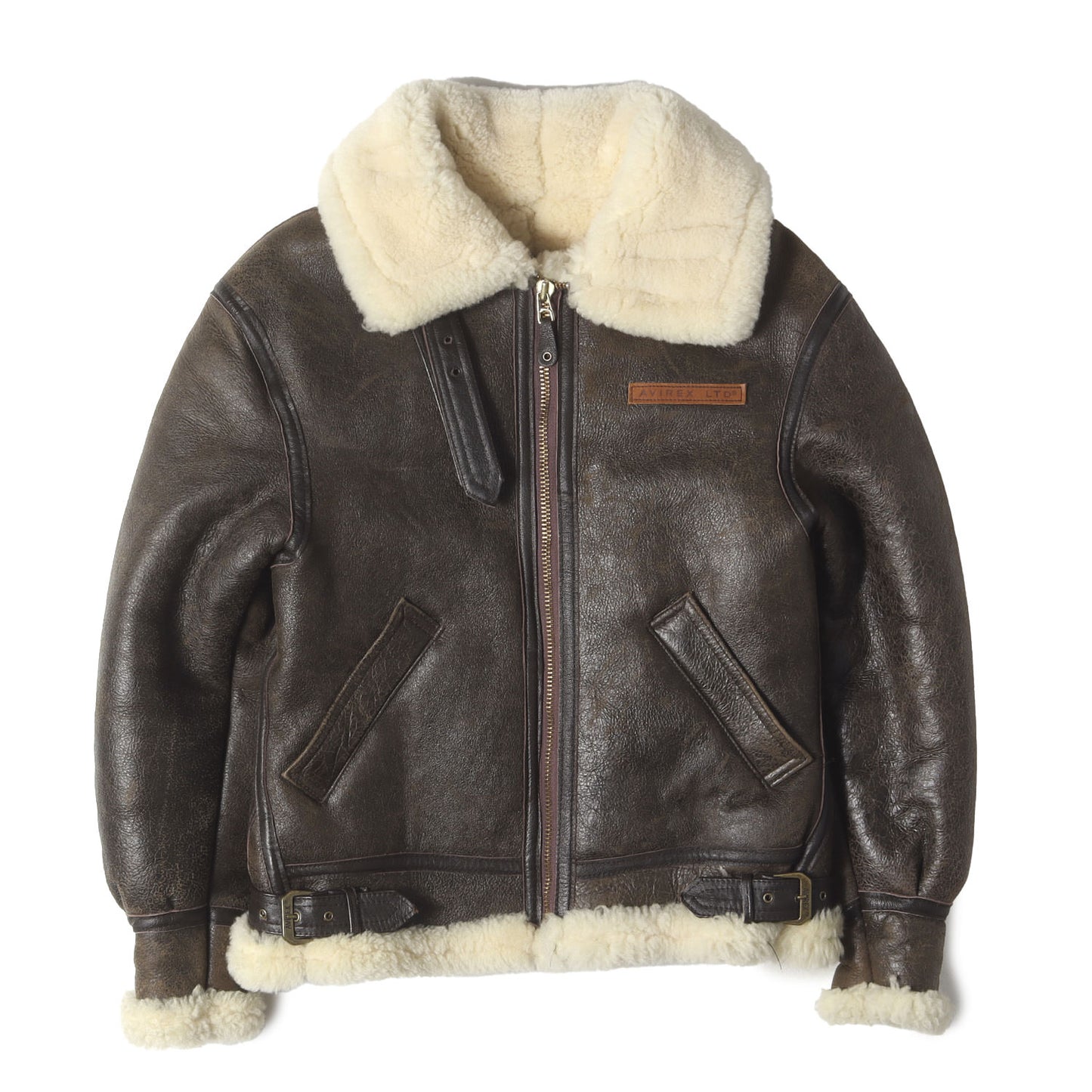 [希少 USA製] 00s AVIREX LTD B-3 シープムートン フライトジャケット