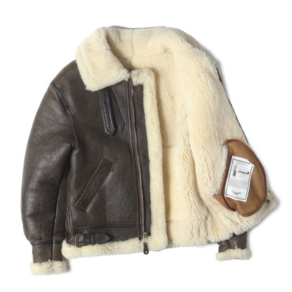 [希少 USA製] 00s AVIREX LTD B-3 シープムートン フライトジャケット