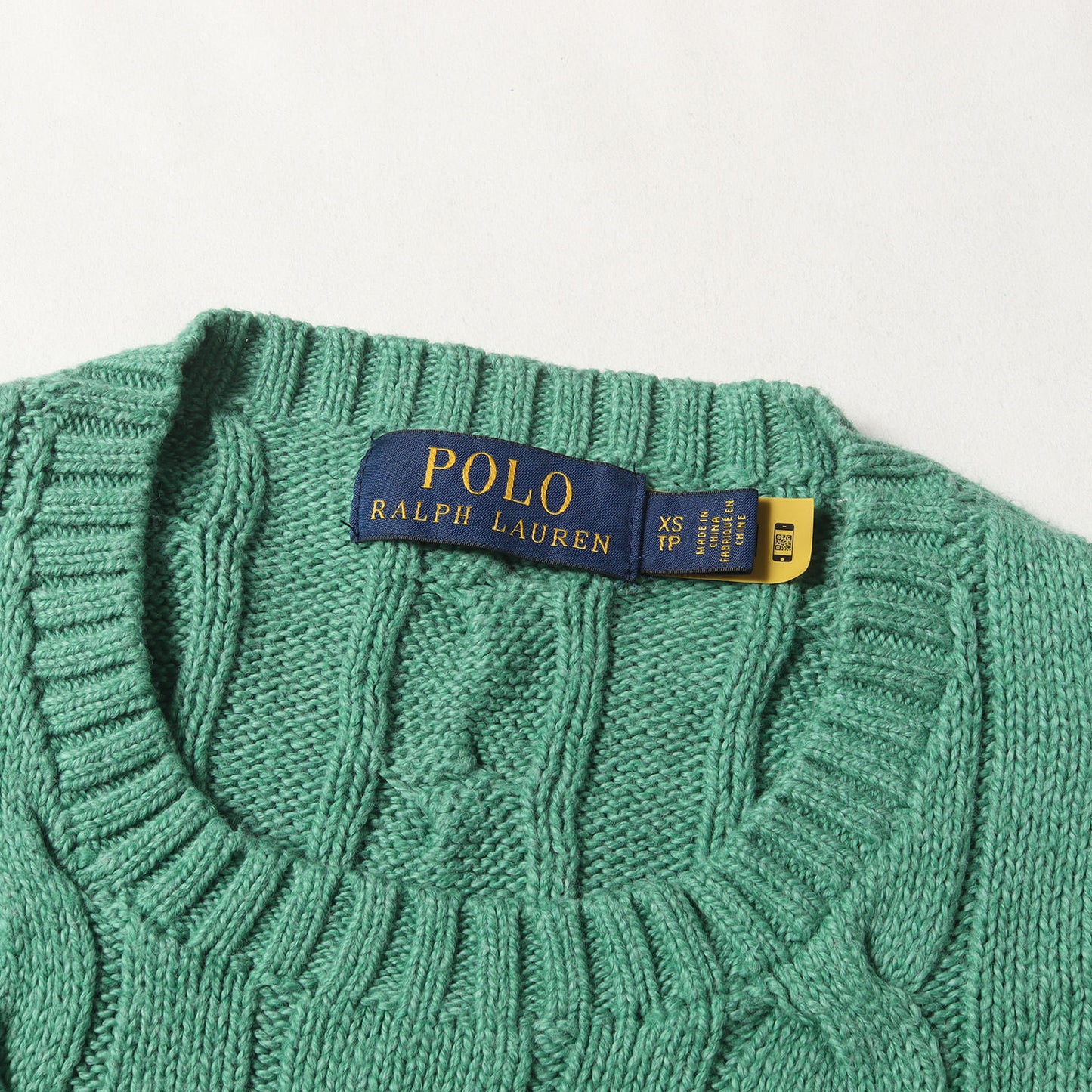 [現行モデル] ポニー刺繍 ケーブル編み ローゲージ コットン ニット