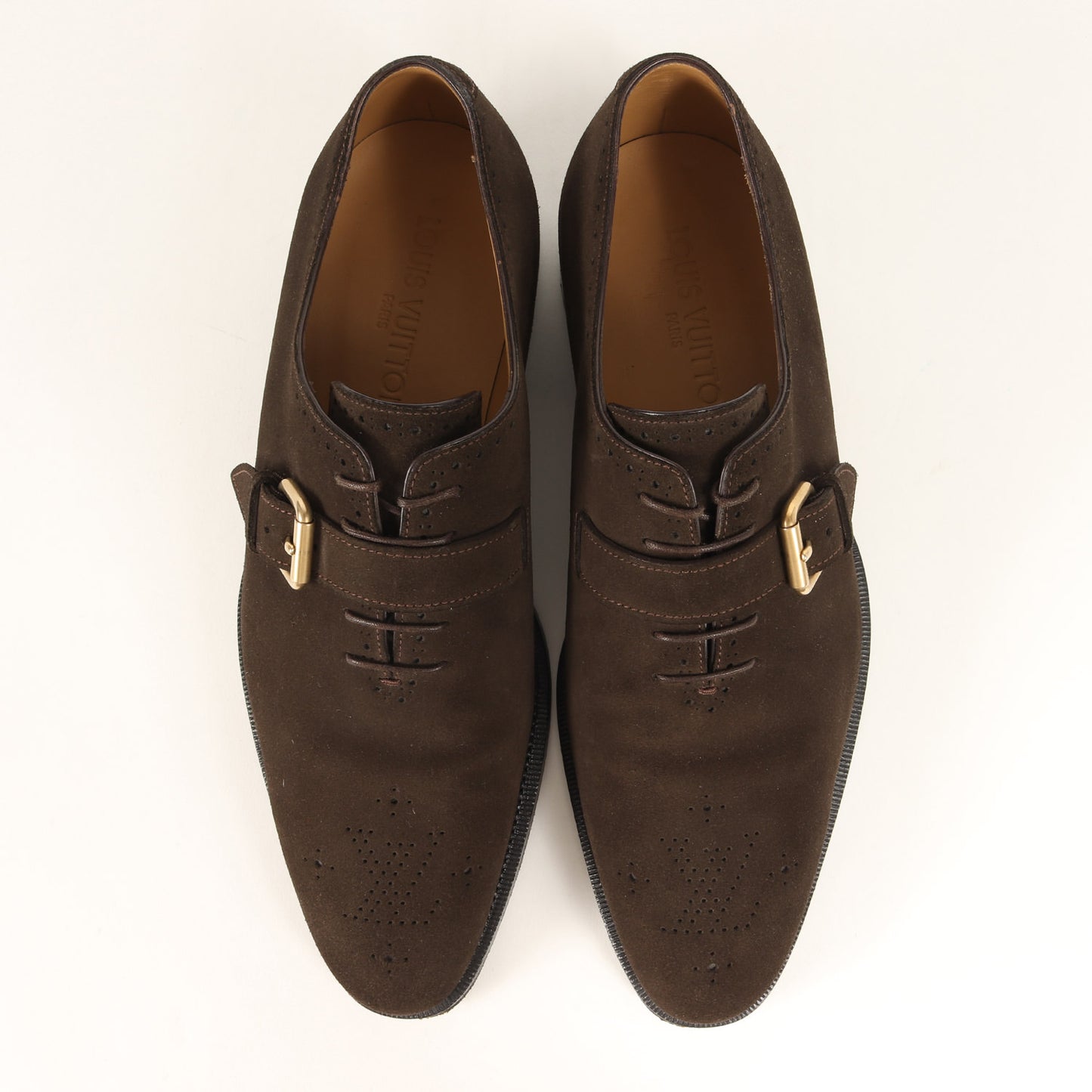 シングルモンク ストラップ パンチドロゴ スウェードシューズ