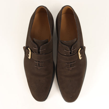 シングルモンク ストラップ パンチドロゴ スウェードシューズ