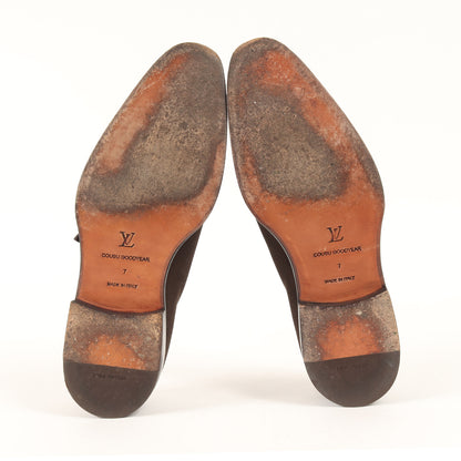 シングルモンク ストラップ パンチドロゴ スウェードシューズ