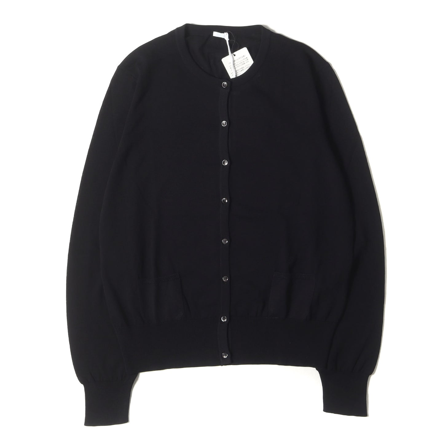 ハイゲージ コットンニット クルーネック カーディガン
