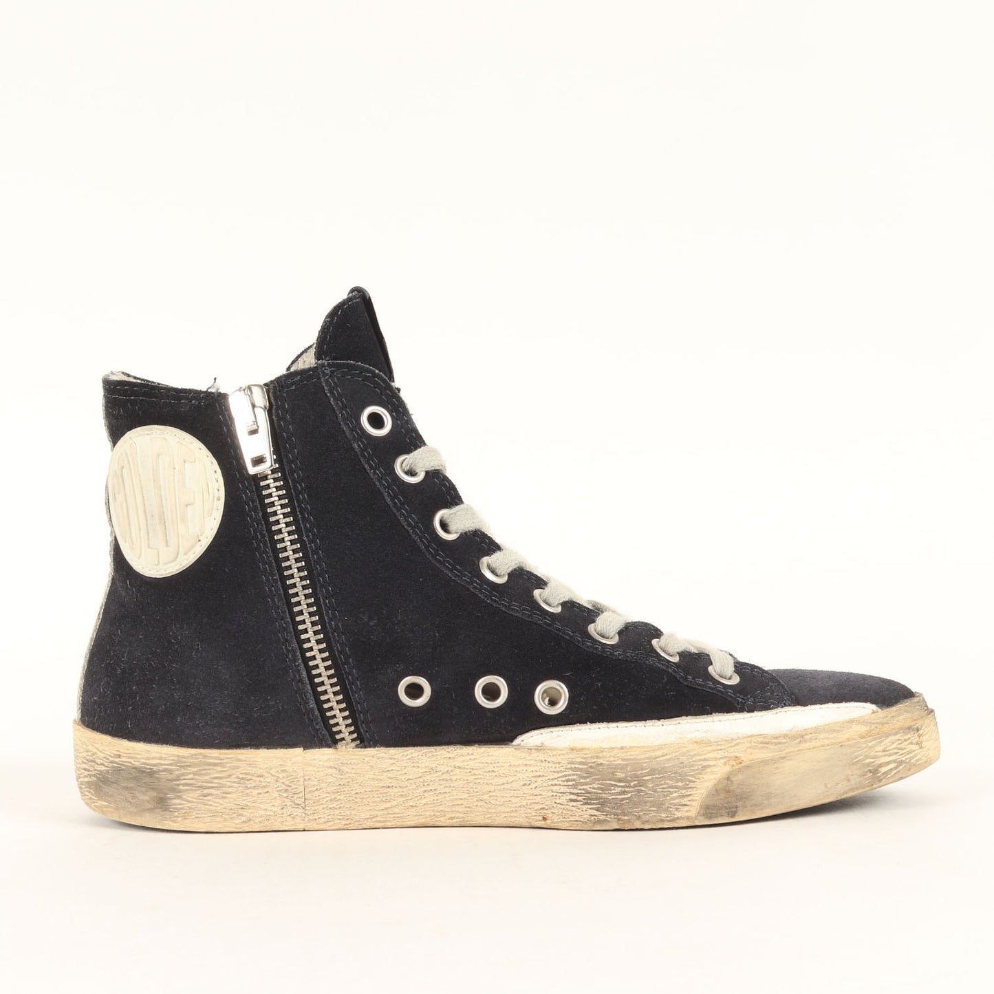 汚し加工 サウドジップ スウェード ハイカットスニーカー (FRANCY)