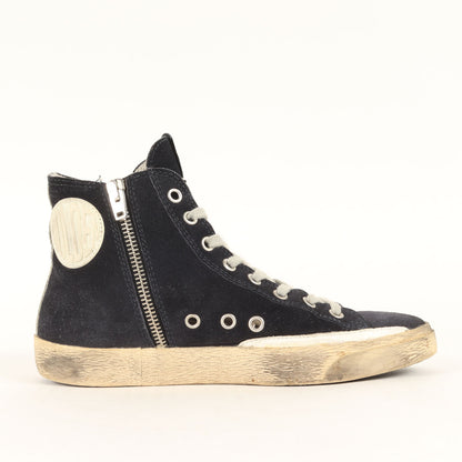 汚し加工 サウドジップ スウェード ハイカットスニーカー (FRANCY)