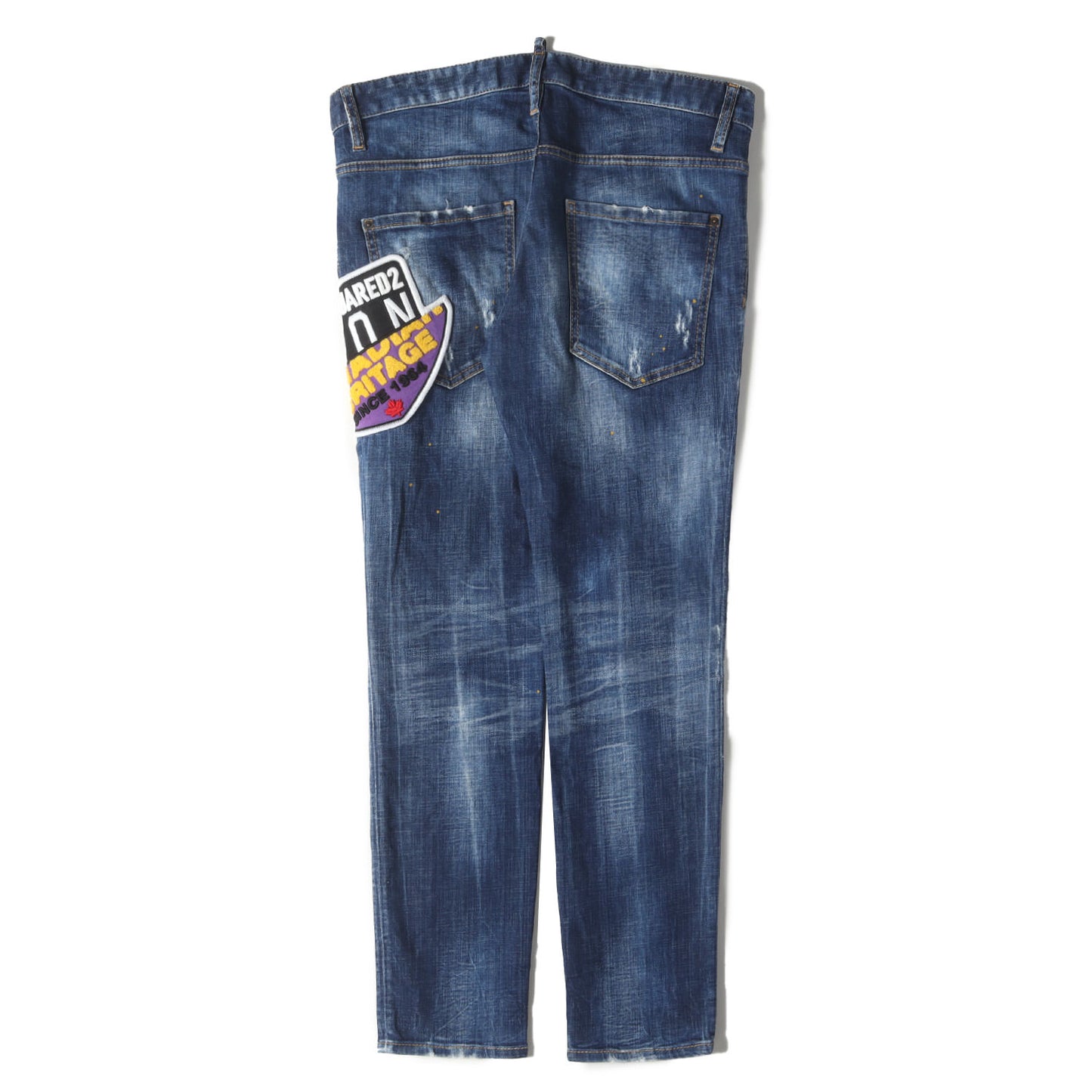 21SS パッチ付き ヴィンテージ加工 ストレッチ デニムパンツ(Skater Jean)