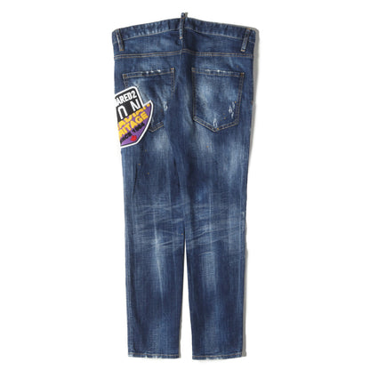 21SS パッチ付き ヴィンテージ加工 ストレッチ デニムパンツ(Skater Jean)