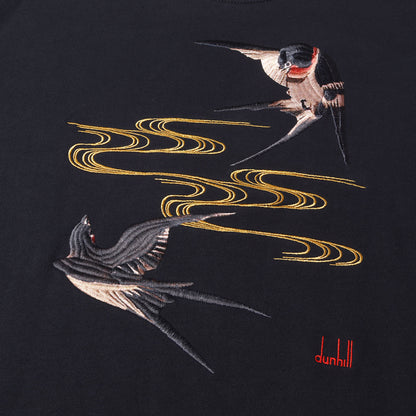 ツバメ 和柄 刺繍 クルーネック スウェット