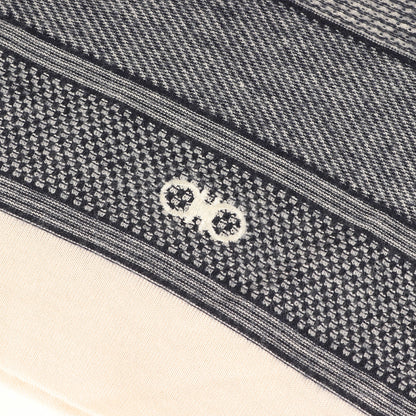 ガンチーニ刺繍 ジャガードボーダー ウールニット