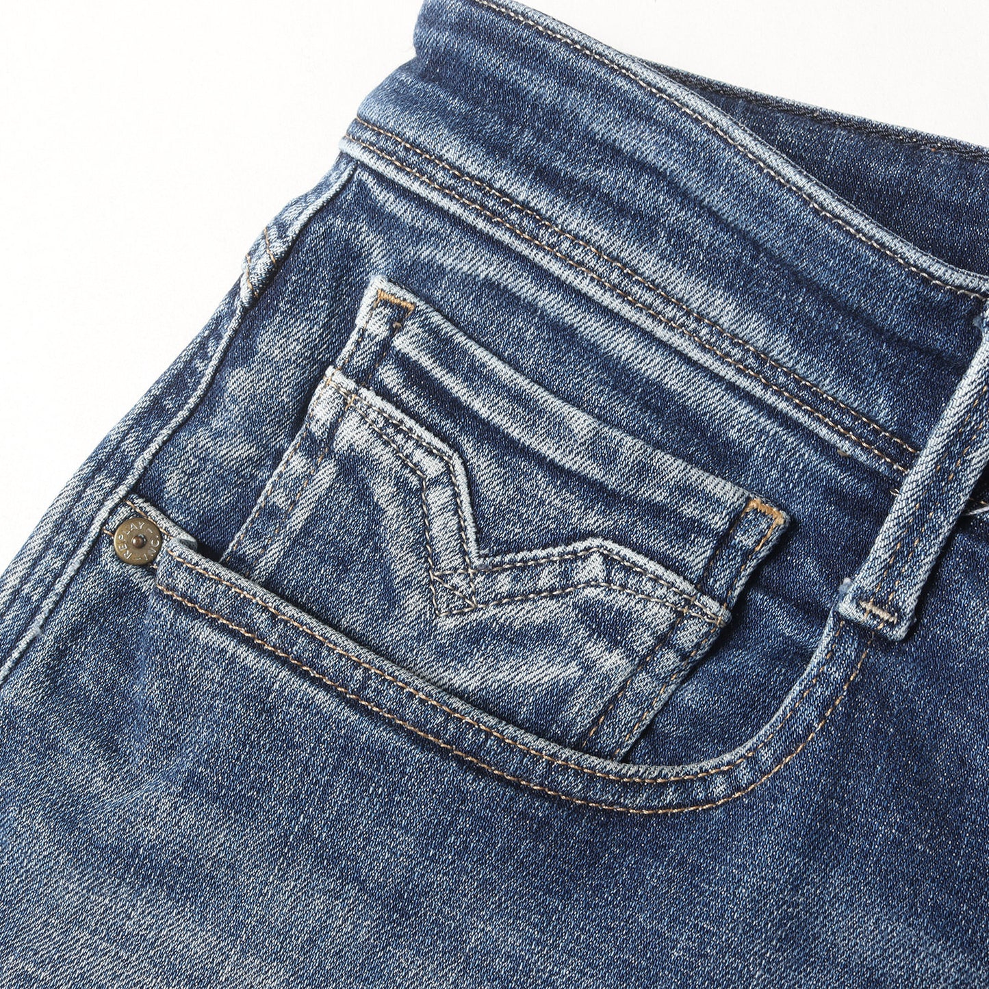 ヴィンテージ加工 ストレッチ デニムパンツ(1 YEAR SLIM FIT ANBASS)