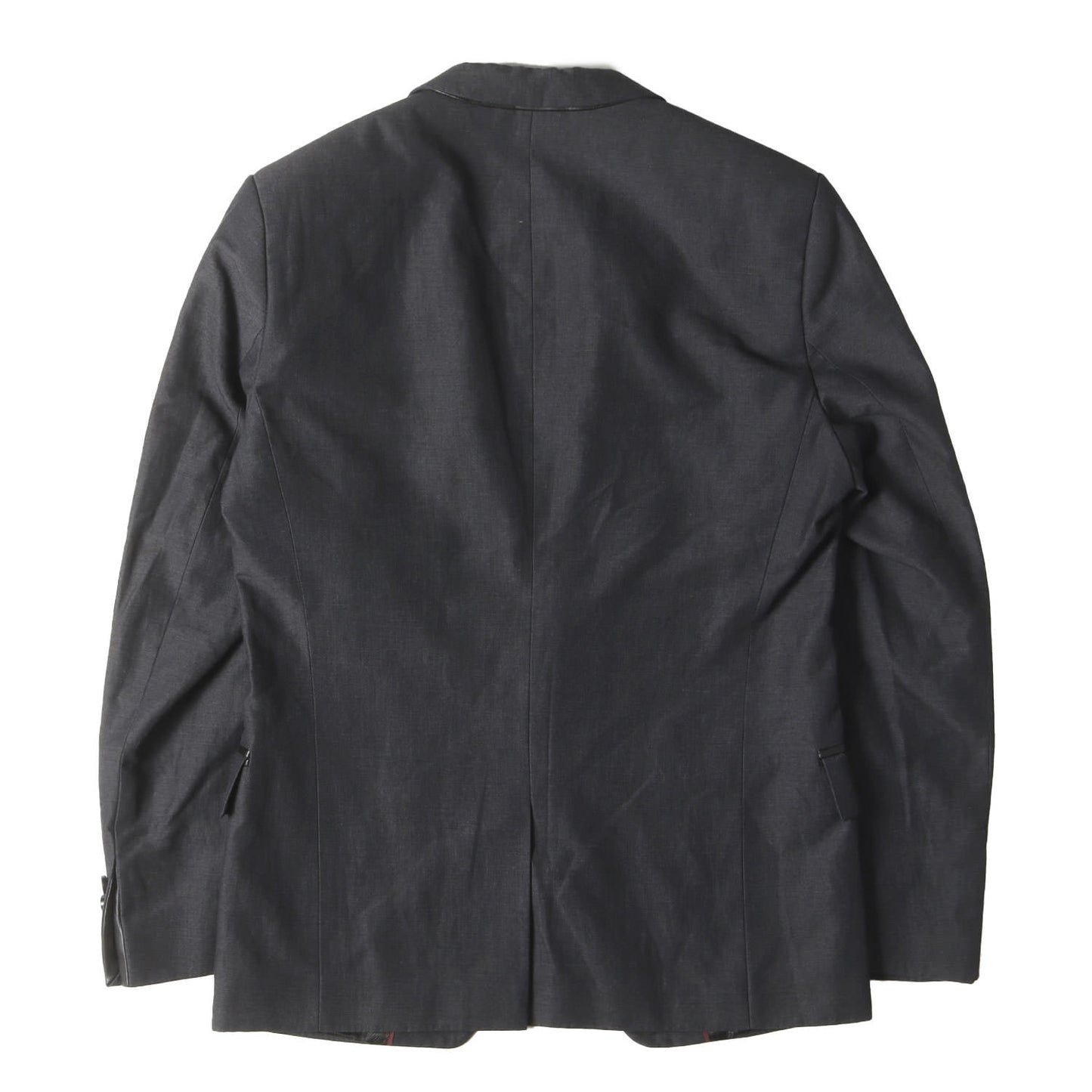 ラムレザー コンビ ショールカラー テーラードジャケット