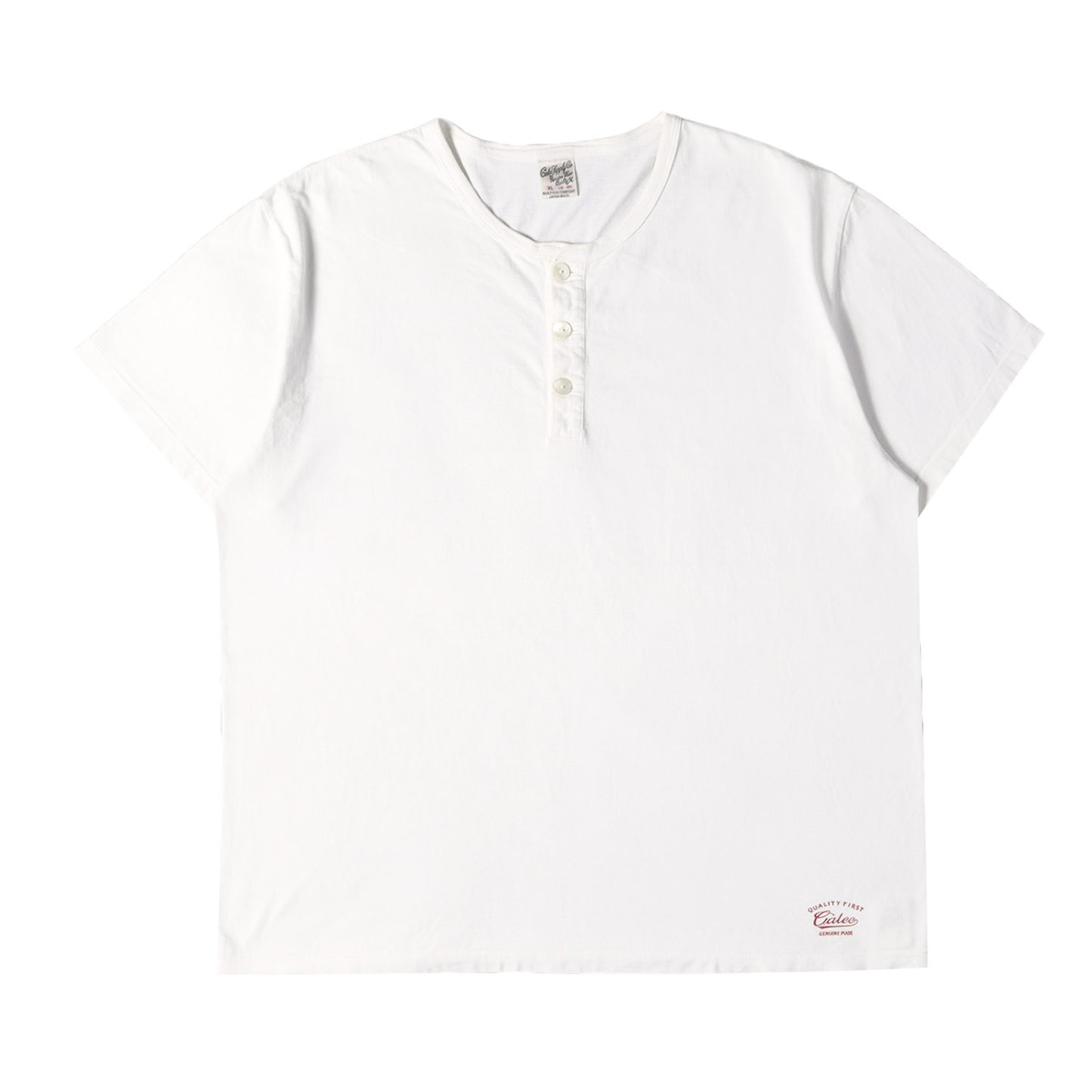 裾ロゴ ヘンリーネック Tシャツ