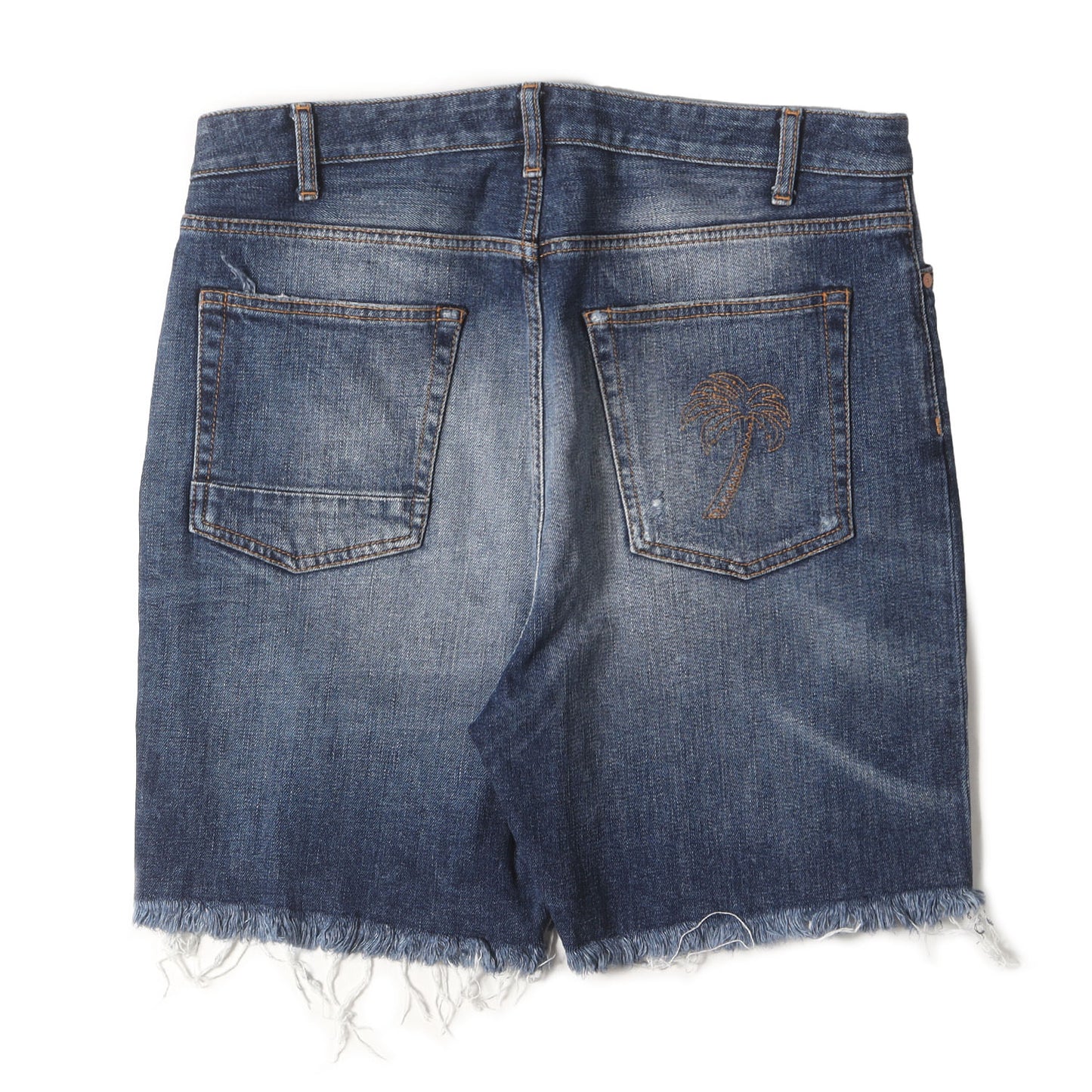 22SS クラッシュ加工 カットオフ ストレッチ デニムショーツ