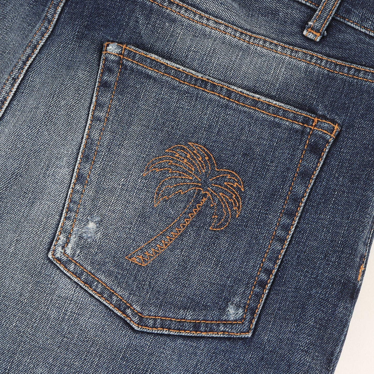 22SS クラッシュ加工 カットオフ ストレッチ デニムショーツ