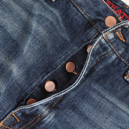 22SS クラッシュ加工 カットオフ ストレッチ デニムショーツ