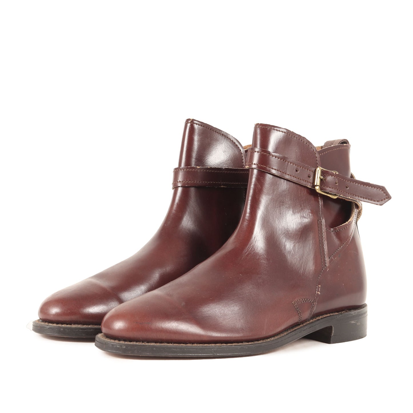 ストラップ付き レザー ブーツ