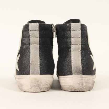 汚し加工 ラメレザー ハイカット スニーカー(SLIDE CLASSIC)