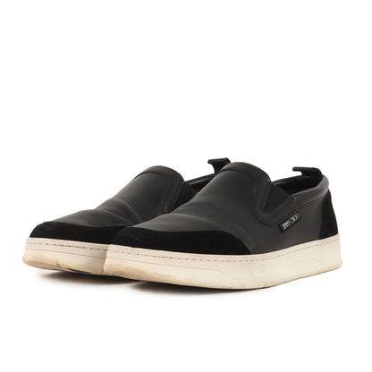 スウェード コンビ レザー スリッポン