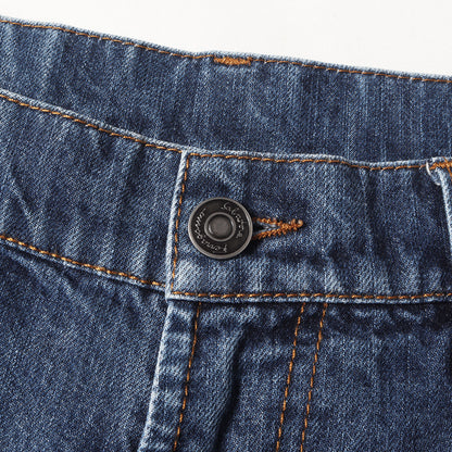 ユーズド加工 ストレート デニムパンツ