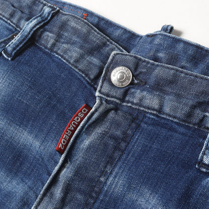 21SS ブリーチ加工 ストレッチ スリム デニムパンツ