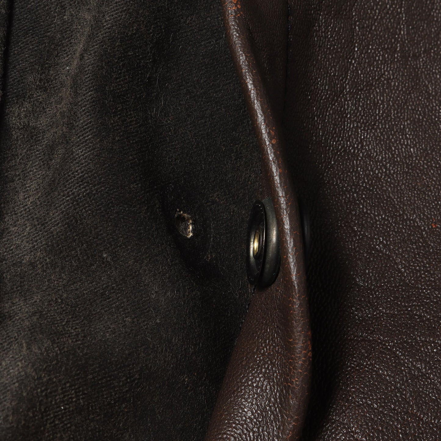 ヴィンテージ加工 ラムレザー切替 コットン デッキジャケット