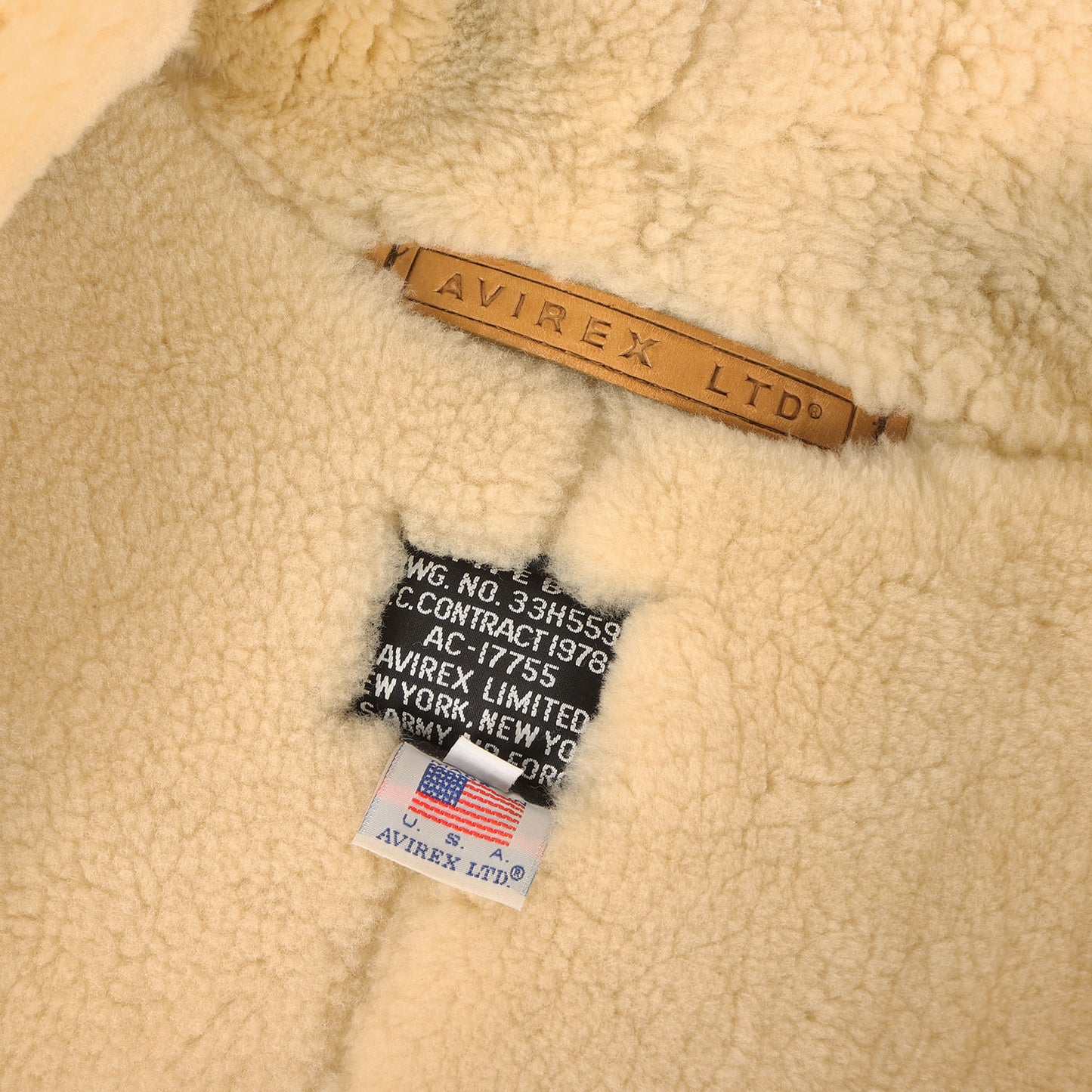 [希少 USA製] 80s AVIREX LTD B-3 シープムートン フライトジャケット