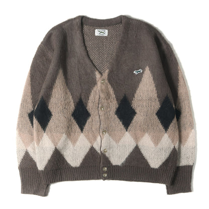 FREAK'S STORE別注 The Fox Collection モヘヤタッチ アーガイル ニット カーディガン