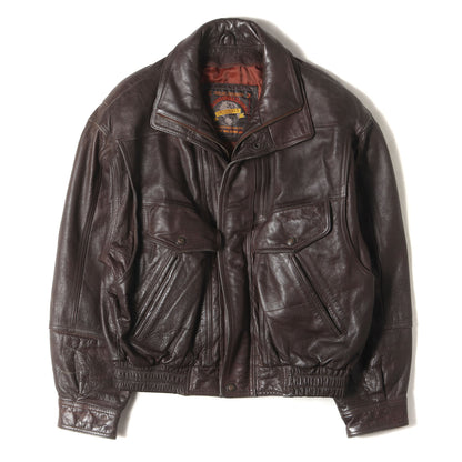 [雰囲気抜群] 90s レザー フルジップ ジャケット ADVENTURE BOUND