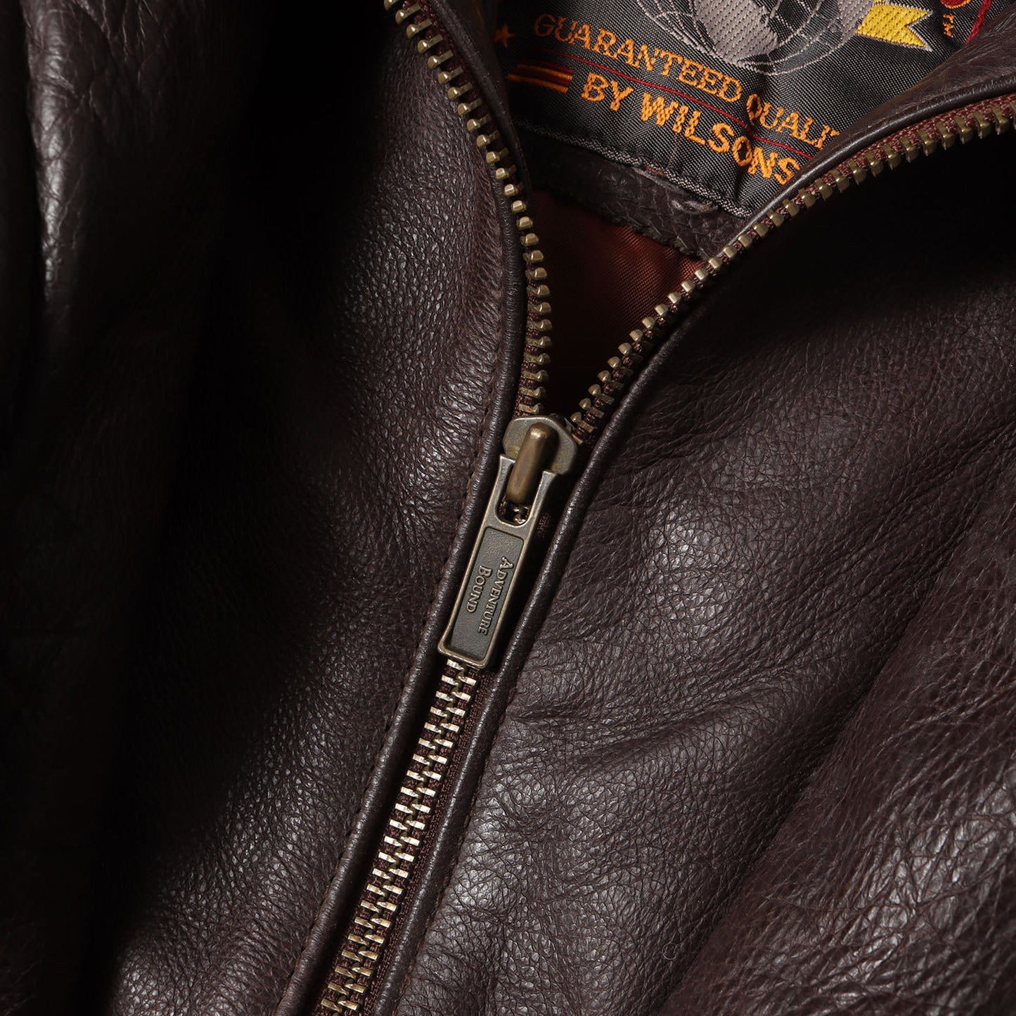 [雰囲気抜群] 90s レザー フルジップ ジャケット ADVENTURE BOUND