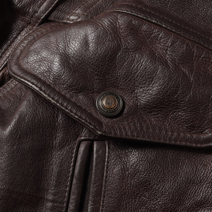 [雰囲気抜群] 90s レザー フルジップ ジャケット ADVENTURE BOUND