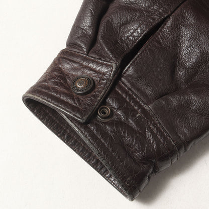 [雰囲気抜群] 90s レザー フルジップ ジャケット ADVENTURE BOUND