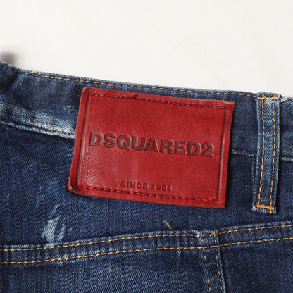 ダメージリペア&ペンキ加工 スリム ストレッチデニムパンツ