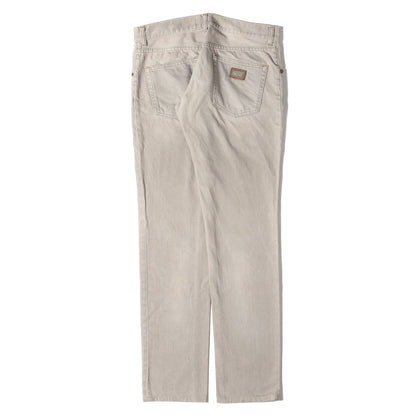 14GOLD ロゴプレート付き ヴィンテージ加工 ストレート デニムパンツ